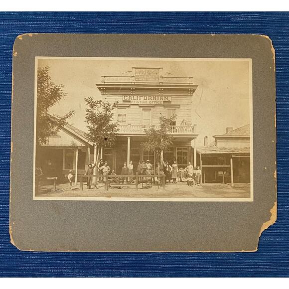 Vintage Bakersfield Californian Newspaper Lithograph Photo Imperial Cabinet Card